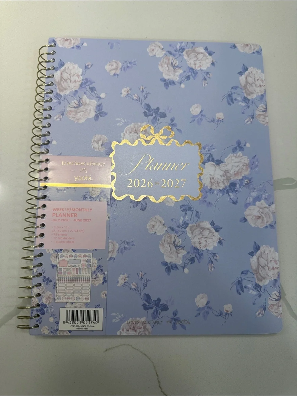NWT LoveShackFancy x Target Yoobi Everblooming Rosettes Monthly Weekly Planner 🩵